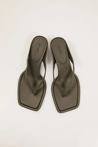 St Agni Flip Flop Sandals In Smokey Olive