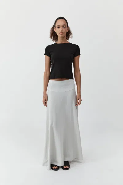 St Agni Fluid Circle Hem Skirt In Silver