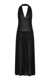 St Agni Fluid Jersey Halter Midi Dress In Black