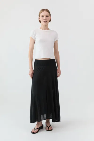 St Agni Fluid Jersey Skirt In Charcoal