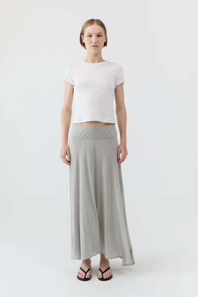 St Agni Fluid Jersey Skirt In Soft Ash