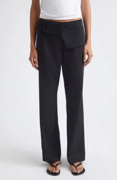 St Agni St. Agni Foldover Waist Wool Pants In Black