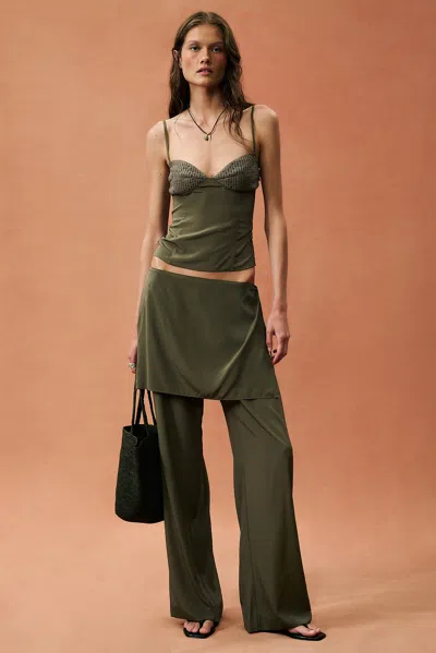 St Agni For Fwrd Transparent Sarong Pant In Green
