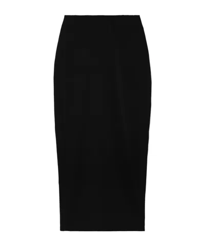 St Agni Frayed Wool-blend Twill Maxi Skirt In Black