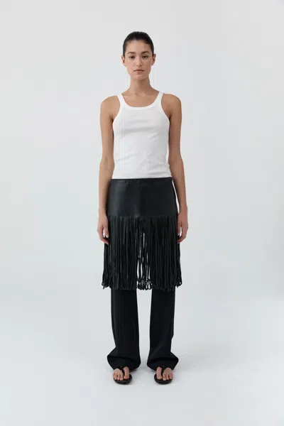 St Agni Fringe Belt Skirt In Black