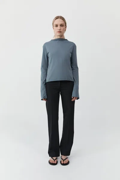 St Agni Funnel Neck Long Sleeve In Blue
