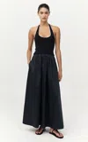 St Agni Gathered Halter Maxi Dress In Black