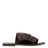 St Agni Gathered Slides In Brown