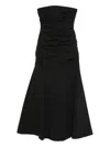 St Agni Gathered Strapless Maxi Dress In Black