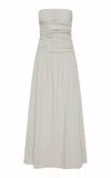 St Agni Gathered Strapless Tie Back Dress