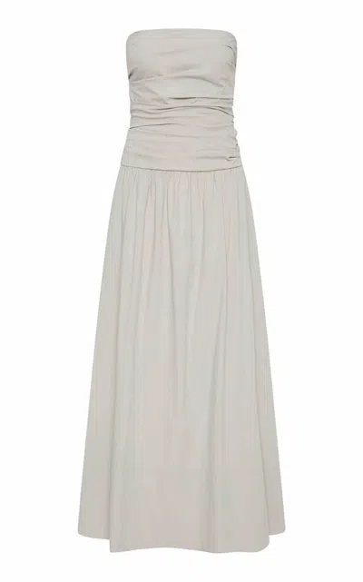 St Agni Gathered Strapless Tie Back Dress