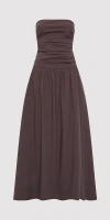 St Agni Tie-back Drop-waist Cotton-nylon Maxi Dress