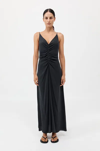 St Agni Gathered Tie Dress In Black