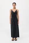 St Agni Gathered Tie Dress In Black