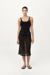 St Agni Glass Beaded Mesh Skirt In Black