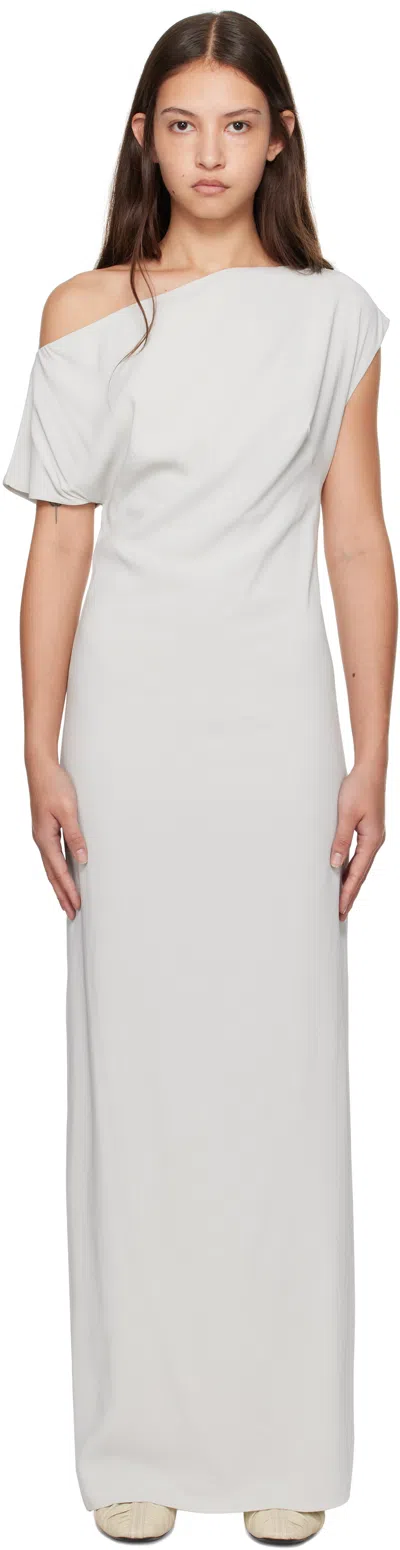 St Agni Asymmetric Off Shoulder Dress In Silver