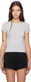 St Agni Gray Organic Cotton Baby T-shirt In Silver