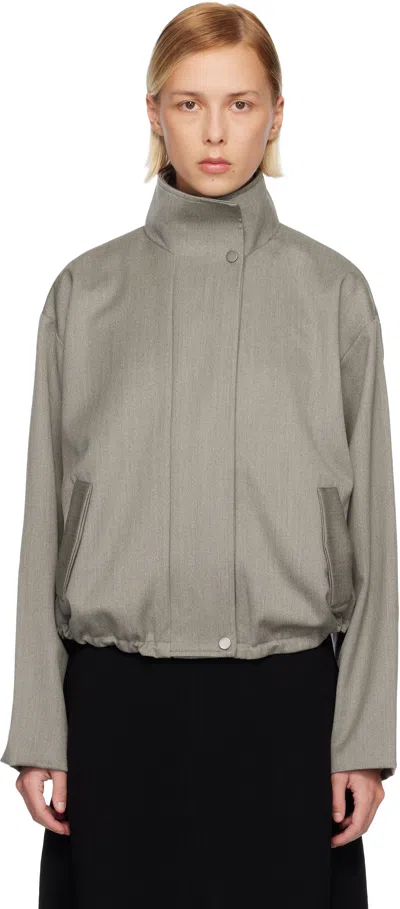 St Agni Gray Oupa Flight Jacket In Brown