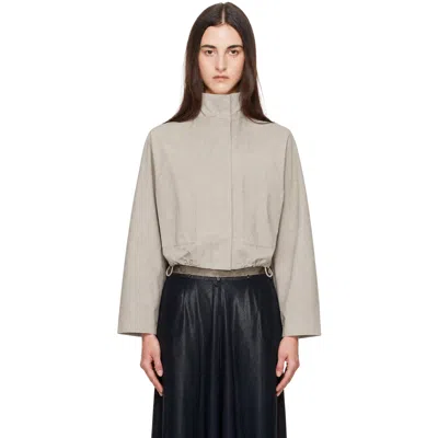 St Agni Gray Technical Cotton Carpenter Jacket In Grey Stone