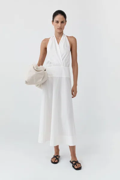 St Agni Halter Circle Hem Dress In White