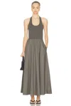 St Agni Gathered Halter Maxi Dress In Green