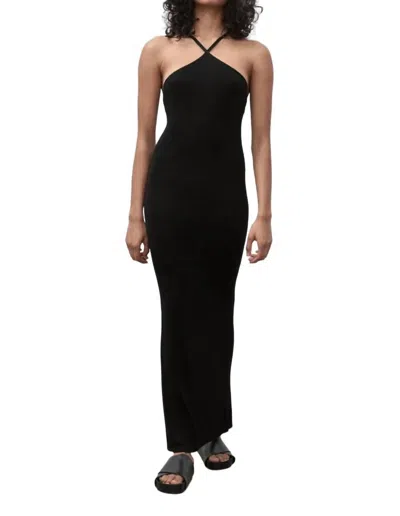 St Agni Halter Knit Maxi Dress In Black