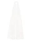 St Agni Cotton-blend Poplin Halterneck Wrap Maxi Dress In White