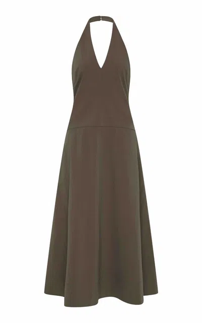 St Agni Halter Plunge Dress