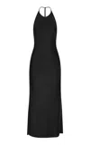 St Agni Halter Silk-twill Midi Dress In Black