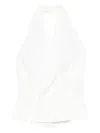 St Agni Halter Tie-back Top In White