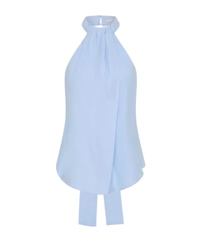 St Agni Halter Tie-back Top In Blue