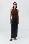 St Agni Halter Wrap Top In Brown