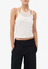 St Agni Layered Halter Tank Top In White