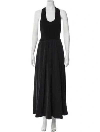 Pre-owned St Agni Halterneck Long Dress In Black