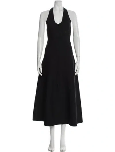 Pre-owned St Agni Halterneck Long Dress In Black