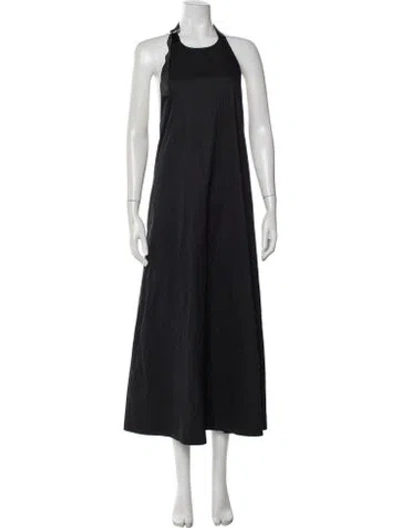 Pre-owned St Agni Halterneck Long Dress In Black