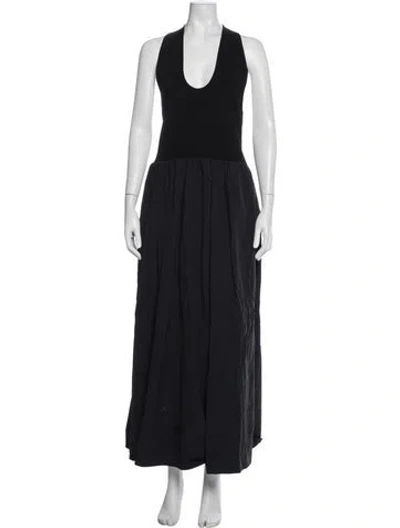 Pre-owned St Agni Halterneck Long Dress In Black