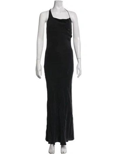 Pre-owned St Agni Halterneck Long Dress In Black