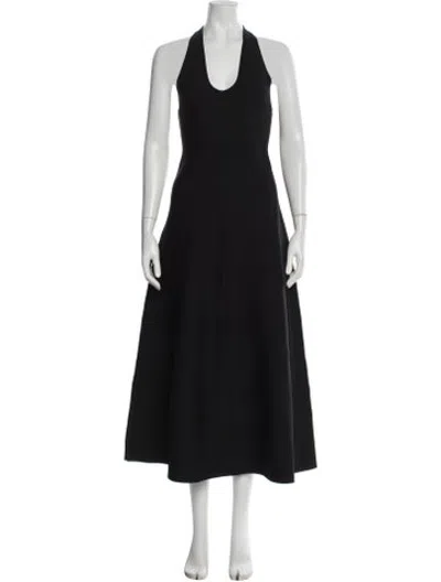Pre-owned St Agni Halterneck Long Dress In Black