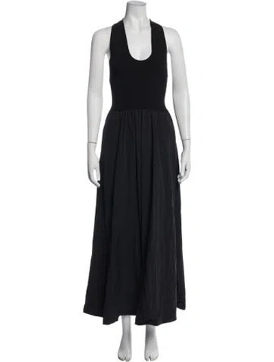 Pre-owned St Agni Halterneck Long Dress In Blue