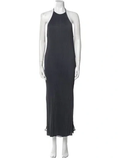 Pre-owned St Agni Halterneck Long Dress In Gray