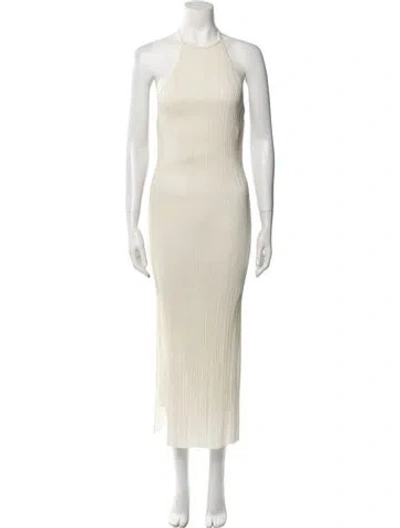 Pre-owned St Agni Halterneck Long Dress In Neutral