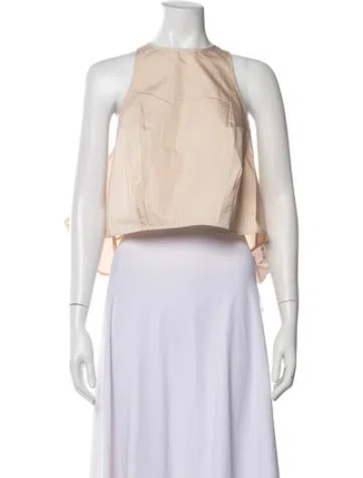 Pre-owned St Agni Halterneck Sleeveless Crop Top In Neutrals