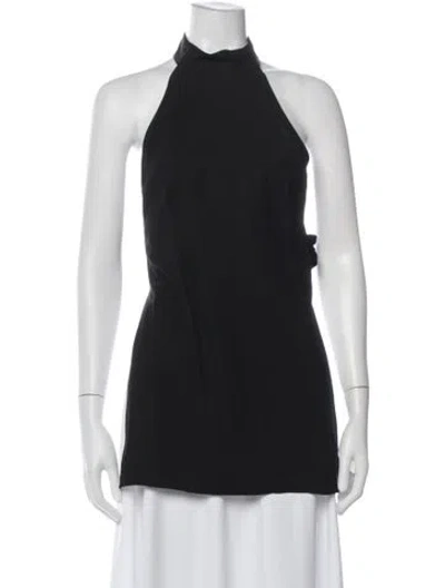 Pre-owned St Agni Halterneck Sleeveless Top In Black