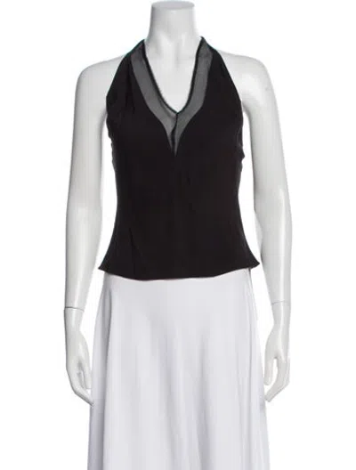 Pre-owned St Agni Halterneck Sleeveless Top In Black