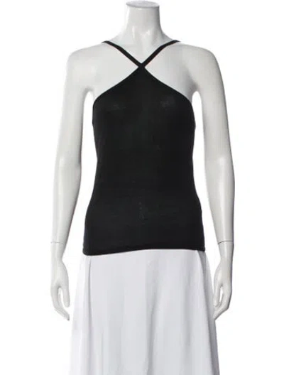 Pre-owned St Agni Halterneck Sleeveless Top In Blue