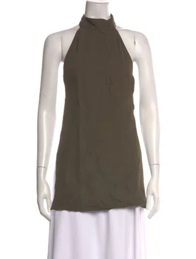 Pre-owned St Agni Halterneck Sleeveless Top In Green
