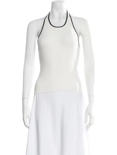 Pre-owned St Agni Halterneck Sleeveless Top In White