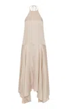St Agni Handkerchief Silk Halter Dress In Neutral