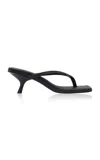 St Agni Heeled Leather Sandals In Black